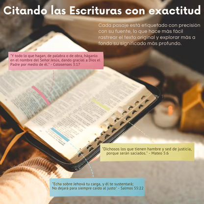 Frasco con versículos de la Biblia